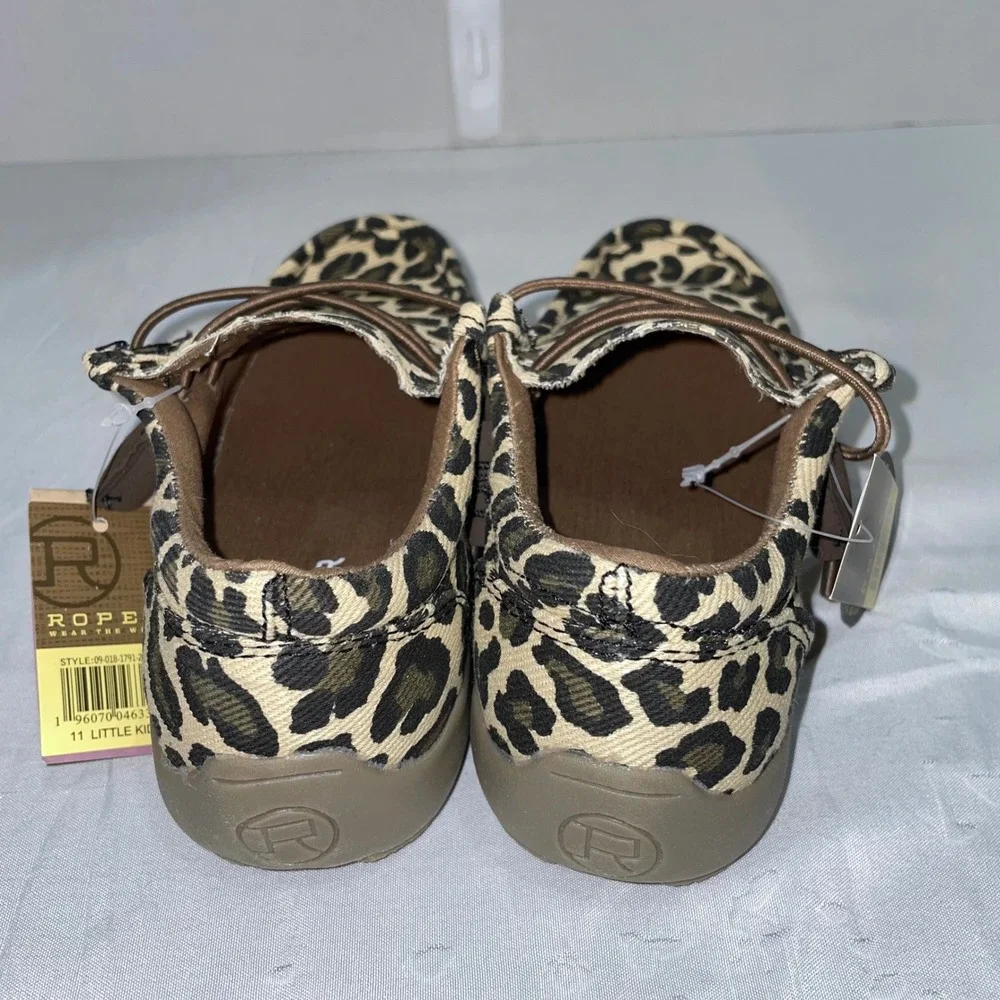 Roper Chillin Leopard Canvas Slip-On Shoes Slip On Moc Toe Tan Brown Size 11
